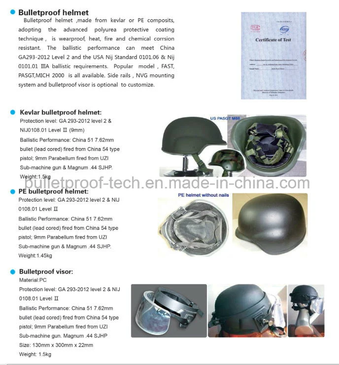 Tactical Lightweight Bulletproof with Accessories for Ballistic Helmet 446