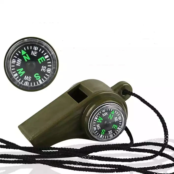 3 in 1 Survival Whistle Compass Thermometer Outdoor Tactical Camping Hiking Emergency Tools Team Gifts Sports Training Equipment