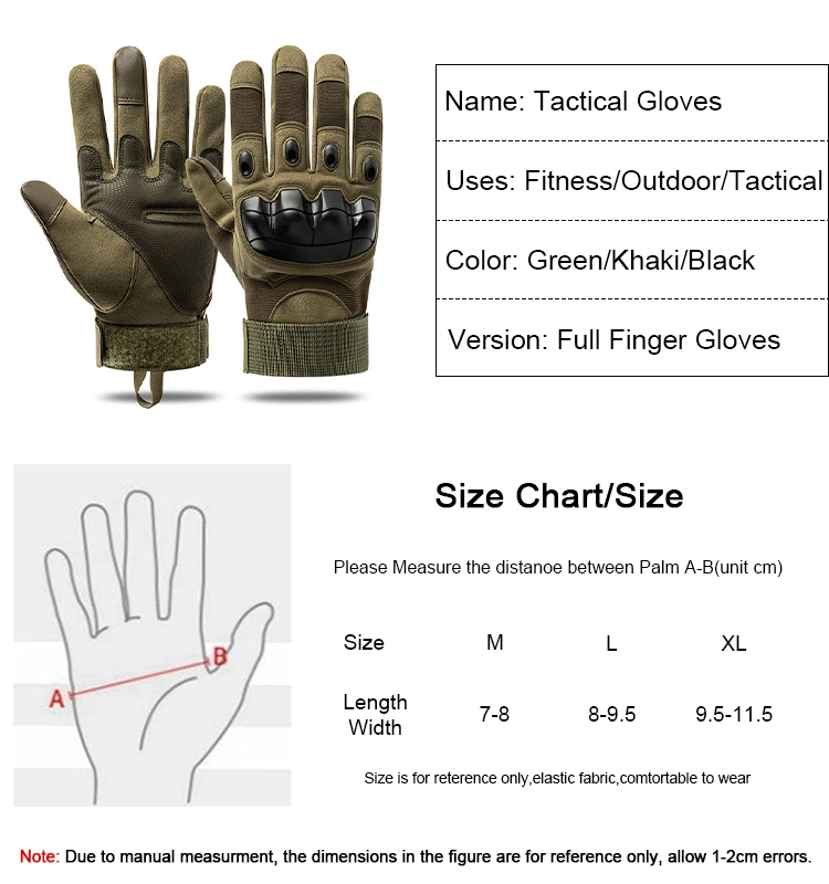 Full Finger Knuckle Protection Hiking Camping Motorcycle Touch Screen Tactical Gloves