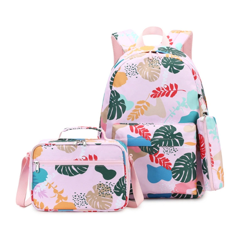 3 in 1 Fashion Children&prime; S School Bag Set Polyester Outdoor Hiking Hiking Backpack Wholesale Customized Printing Leisure Backpack.