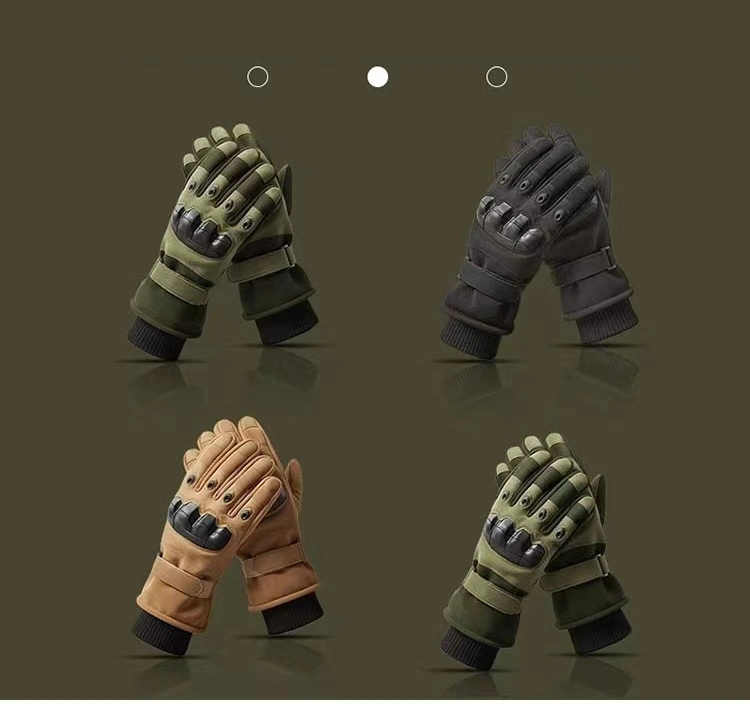 Plush Fleece Thicken Micro-Touch Nylon Green Microfiber Racing Sports Tactical Softshell Glove